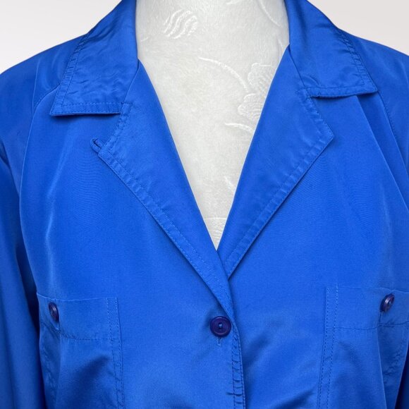 Vintage Laura and Jayne Royal Blue Button Up Blouse Size 10 - Picture 2 of 10